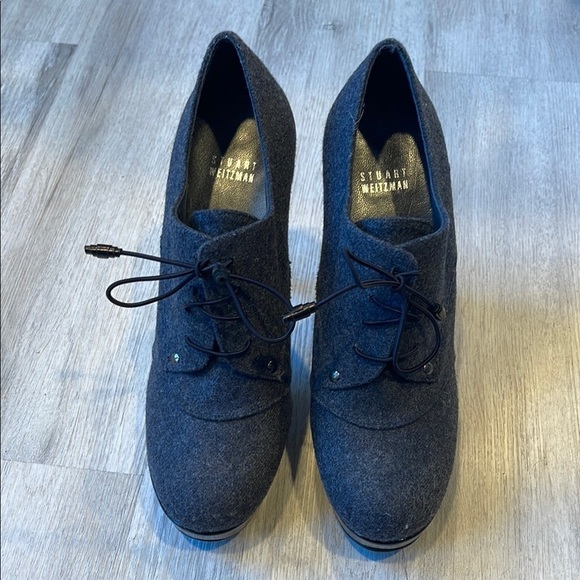 Stuart Weitzman Tweed heels Booties Grey Size 9 - Picture 4 of 12